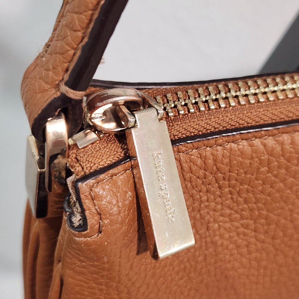 kate spade ♤ Saddle Tan Leather Crossbody Gold - Picture 13 of 16